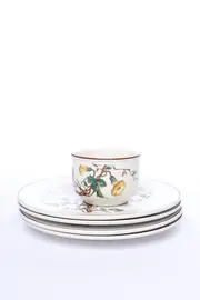 Vorschaubild 2 von Botanico Teeservice Tasse Teller Porzellan Weiß Blumen Traditionell