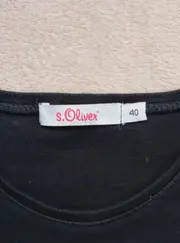 Vorschaubild 5 von Damen T-Shirt Gr. 40 Schwarz Blumenprint Schriftzug Casual