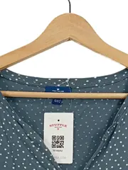 Vorschaubild 2 von Damen Bluse Gr. XL Blau Gepunktet 3/4-Arm Casual