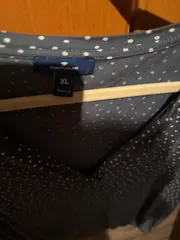 Vorschaubild 4 von Damen Bluse Gr. XL Blau Gepunktet 3/4-Arm Casual