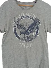 Vorschaubild 2 von Herren T-Shirt Grafik Adler Print Grau Gr. L Baumwolle