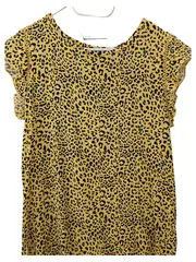 Vorschaubild 2 von Damen T-Shirt Gelb Gr. 38/M Leopardenmuster Animal-Print