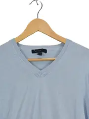 Vorschaubild 2 von TCM Herren Pullover V-Ausschnitt Gr. 52/XL Blau Baumwolle Basic