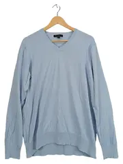 Vorschaubild 1 von TCM Herren Pullover V-Ausschnitt Gr. 52/XL Blau Baumwolle Basic