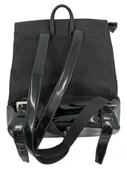 Vorschaubild 2 von Damen Rucksack Schwarz Lackleder Optik Nylon Elegant