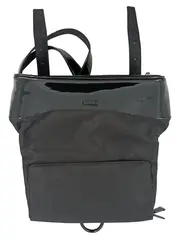 Vorschaubild 1 von Damen Rucksack Schwarz Lackleder Optik Nylon Elegant