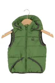 Vorschaubild 1 von Kinder Steppweste Kapuze Gr. 92 grün Outdoor