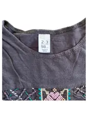 Vorschaubild 2 von Kids Mädchen T-Shirt Stickerei Gr. 98 Grau Boho 2-3 Jahre