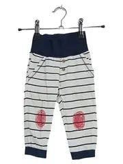 Vorschaubild 1 von Baby Hose gestreift Gr. 68 Weiß Blau Maritim Knopf Applikation