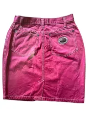 Vorschaubild 2 von Damen Jeansrock Gr. 42;XL Pink Casual Baumwolle