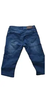 Vorschaubild 2 von Mädchen Jeans Capri Hose Gr. 158 Blau Strass Denim
