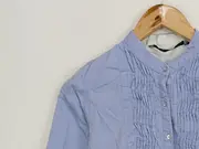 Vorschaubild 5 von Basic Hemdbluse Damen Gr. S/36 Blau Biesen Stehkragen Langarm