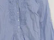 Vorschaubild 4 von Basic Hemdbluse Damen Gr. S/36 Blau Biesen Stehkragen Langarm