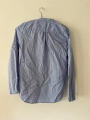 Vorschaubild 2 von Basic Hemdbluse Damen Gr. S/36 Blau Biesen Stehkragen Langarm