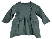 Vorschaubild 1 von Mädchen Tunikakleid Gr. 86 Petrol Langarm Rüschen Freizeitkleid