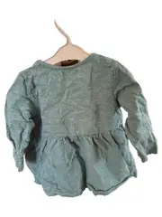 Vorschaubild 2 von Mädchen Tunikakleid Gr. 86 Petrol Langarm Rüschen Freizeitkleid