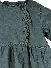 Vorschaubild 3 von Mädchen Tunikakleid Gr. 86 Petrol Langarm Rüschen Freizeitkleid