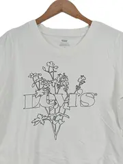 Vorschaubild 4 von Damen T-Shirt Blumenprint Gr. 38/M Casual Baumwolle Weiß