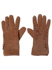 Vorschaubild 1 von Damen Abendhandschuhe Gr. 7 Braun Elegant Vintage Polyester Polyamid