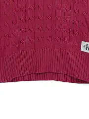 Vorschaubild 3 von Damen Pullover Zopfmuster Pink Gr. 36/S Baumwolle Casual