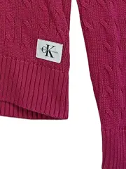 Vorschaubild 6 von Damen Pullover Zopfmuster Pink Gr. 36/S Baumwolle Casual