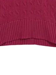 Vorschaubild 4 von Damen Pullover Zopfmuster Pink Gr. 36/S Baumwolle Casual