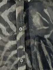 Vorschaubild 3 von Hemdbluse Damen Gr. 36 S Animal-Print Zebra Grau Langarm