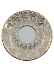 Vorschaubild 1 von Unterteller Keramik 11 cm Gold Blumenmuster Klassisch