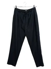 Vorschaubild 1 von Damen Stoffhose Business Schwarz Gr. 44 mit Bindegürtel