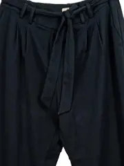 Vorschaubild 2 von Damen Stoffhose Business Schwarz Gr. 44 mit Bindegürtel