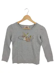 Vorschaubild 1 von Damen Pullover Gr. 38/M Grau Weihnachtlich Rentier-Motiv