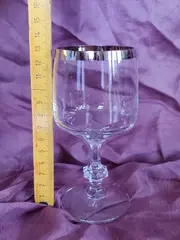 Vorschaubild 1 von Weinglas Transparent Silberrand Elegant 250ml 13cm hoch