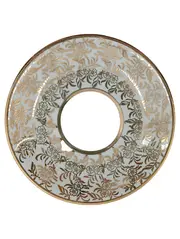 Vorschaubild 1 von Unterteller Keramik Weiß Blumenmuster Goldrand 11 cm Klassisch