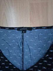 Vorschaubild 7 von Damen Freizeitkleid Gr. 40/L Blau Blumenmuster Kurzarm V-Ausschnitt