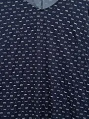 Vorschaubild 4 von Damen Freizeitkleid Gr. 40/L Blau Blumenmuster Kurzarm V-Ausschnitt