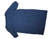 Vorschaubild 2 von Damen Freizeitkleid Gr. 40/L Blau Blumenmuster Kurzarm V-Ausschnitt