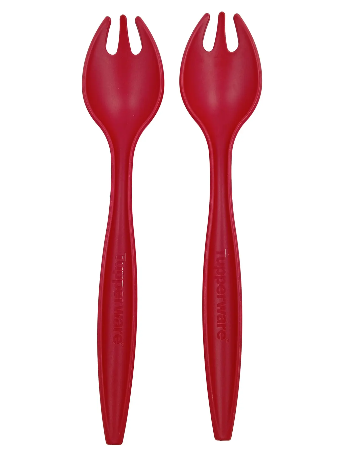 TUPPERWARE Salatbesteck Set 2-teilig Rot Kunststoff Servierbesteck