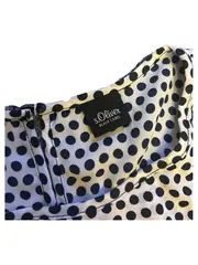 Vorschaubild 2 von Black Label Damen Top Gr. 36 Weiß Punkte Rüschen Bluse