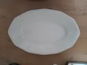 Vorschaubild 2 von Servierplatte Porzellan Weiß Klassisch Oval 42x28 cm Struktur