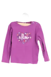 Vorschaubild 1 von Pullover Mädchen Gr. 80 Lila Langarm Herz-Print Logo Casual