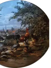 Vorschaubild 3 von Sammelteller Tiere Dorf Enten Hühner Porzellan Mehrfarbig 20cm