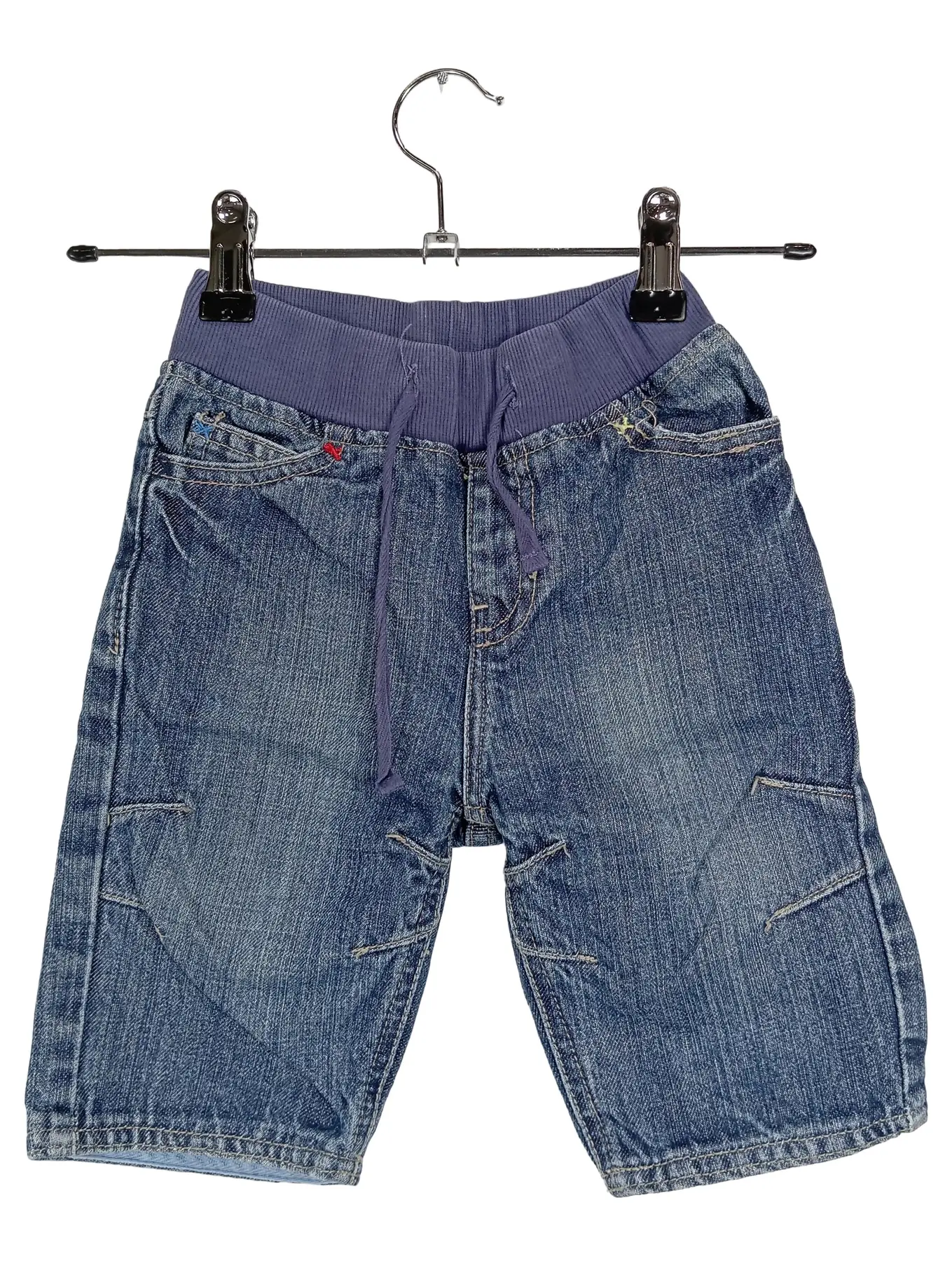 FRUGI Jeans Shorts Blau Gr. 68 Kinder Casual mit Zug-Applikation