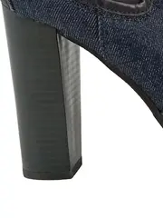 Vorschaubild 3 von Damen Chelsea Boots Stiefelette Denim Blau Gr. 36 Absatz 11cm