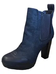 Vorschaubild 2 von Damen Chelsea Boots Stiefelette Denim Blau Gr. 36 Absatz 11cm