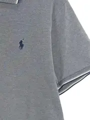 Vorschaubild 2 von Poloshirt Herren Grau L Klassisch Baumwolle Meliert Stickerei