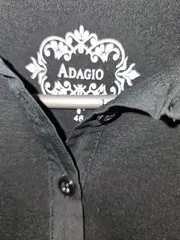 Vorschaubild 2 von Damen Poloshirt Langarm Gr. 46 Schwarz Pailletten Verzierung