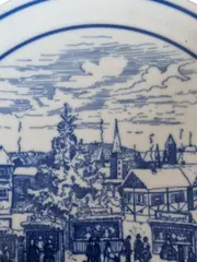 Vorschaubild 3 von Sammelteller 1985 Weihnachtsteller Wintermarkt Porzellan