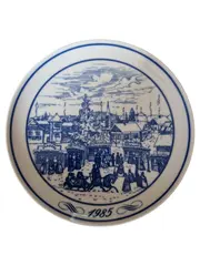 Vorschaubild 1 von Sammelteller 1985 Weihnachtsteller Wintermarkt Porzellan