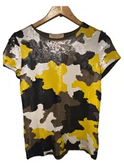 Vorschaubild 1 von Damen T-Shirt S Mehrfarbig Modisch Camouflage Pailletten