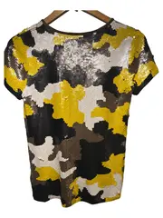 Vorschaubild 2 von Damen T-Shirt S Mehrfarbig Modisch Camouflage Pailletten